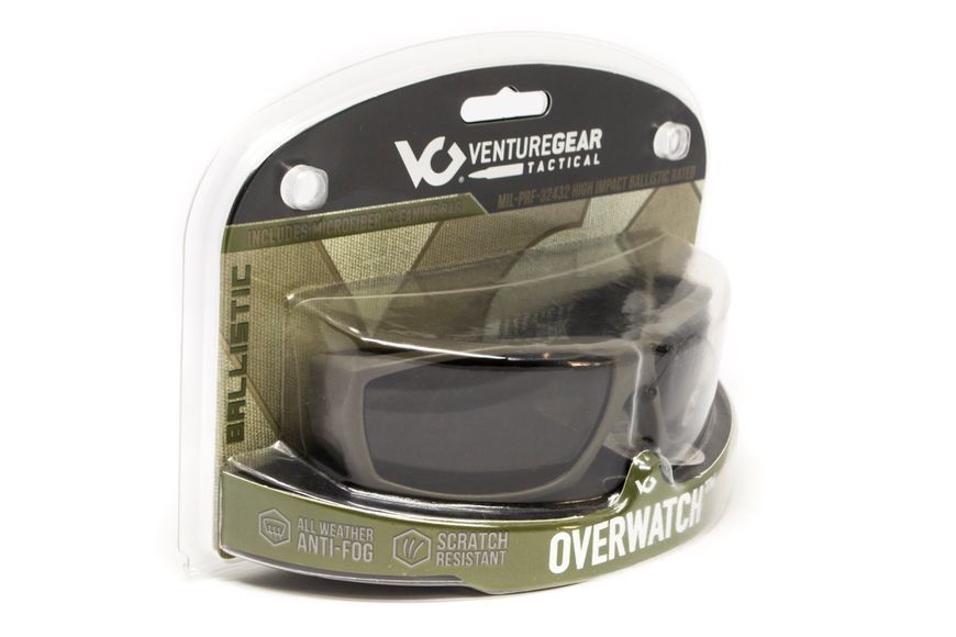 Окуляри захисні Venture Gear Tactical OverWatch Gray (forest gray) Anti-Fog, чорно-зелені в сірій оправі 3ОВЕР-У21 фото