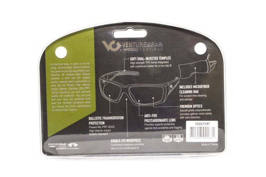 Окуляри захисні Venture Gear Tactical OverWatch Gray (forest gray) Anti-Fog, чорно-зелені в сірій оправі 3ОВЕР-У21 фото