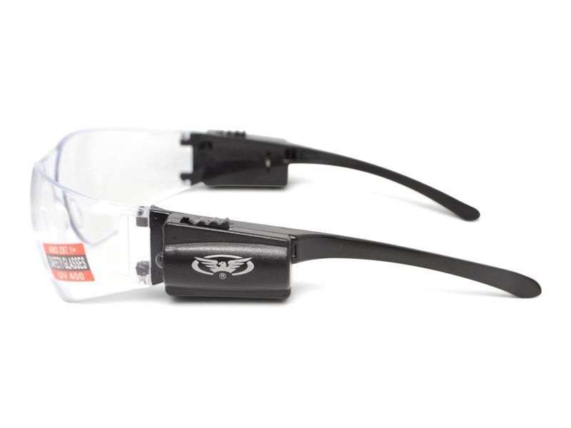 Окуляри захисні відкриті з LED-підсвіткою Global Vision Rider LED (Clear) прозорі GV-RIDLED-CL фото