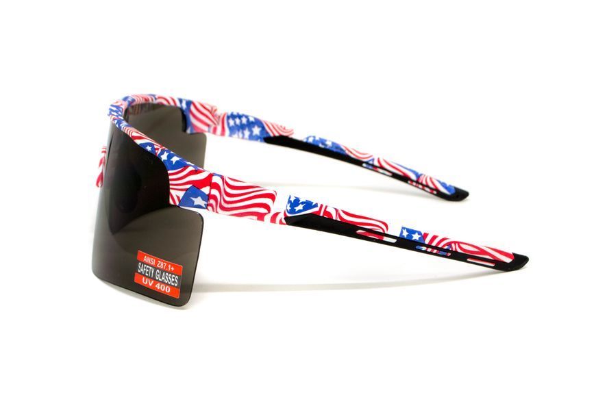 Окуляри захисні Global Vision Onyx USA Flag (gray), сірі в оправі прапор США GV-ONXUSA-GR фото