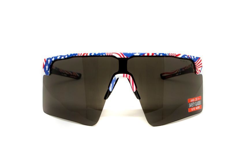 Окуляри захисні Global Vision Onyx USA Flag (gray), сірі в оправі прапор США GV-ONXUSA-GR фото
