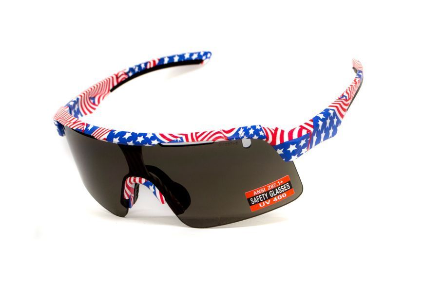 Окуляри захисні Global Vision Holeshot USA Flag (gray), сірі в оправі прапор США GV-HOLUSA-GR фото