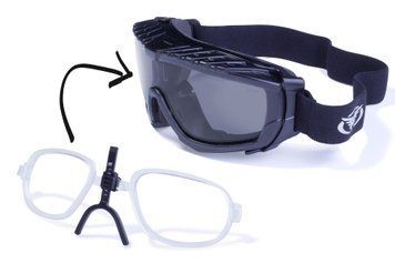 Окуляри захисні з ущільнювачем Global Vision Ballistech-1+RX (smoke) Anti-Fog, сірі окуляри з діоптрійною вставкою в комплекті RX-B1-GR1 фото