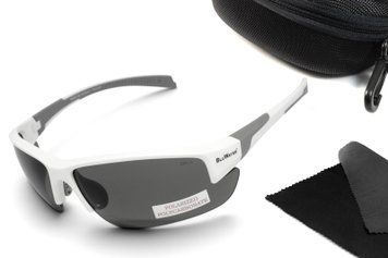 Очки поляризационные защитные BluWater Samson-3 Z87.1 White Polarized (gray), серые в бело-серой оправе BW-SAM3ZW-GR2 фото