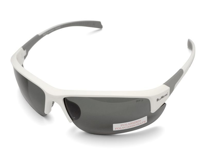 Очки поляризационные защитные BluWater Samson-3 Z87.1 White Polarized (gray), серые в бело-серой оправе BW-SAM3ZW-GR2 фото