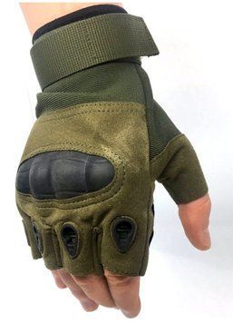 Тактичні рукавиці без пальців Combat олива НФ-00002023 фото