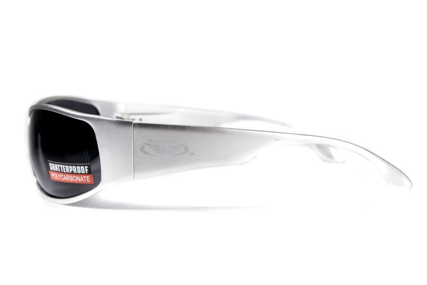 Окуляри захисні Global Vision BAD-ASS-1 Silver (gray) чорні в металевій оправі 1БЕД1-СМ20 фото