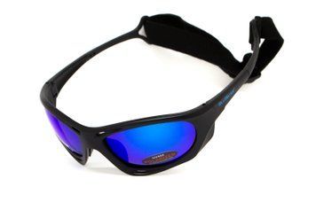 Очки поляризационные BluWater Hydro Polarized (G-Tech&trade; blue) Anti-Fog, синие зеркальные в черной оправе BW-HYD-GTB12 фото