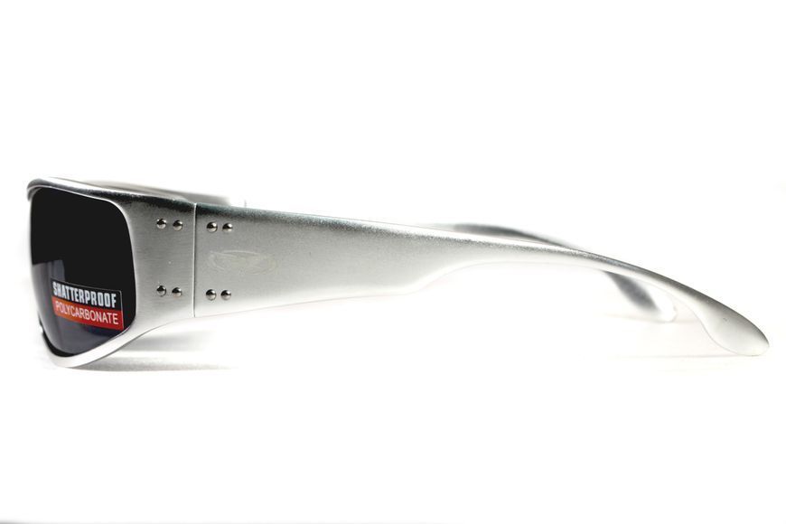 Очки защитные открытые Global Vision Bad-Ass-2 Silver (gray), серые серебристой металлической оправе 1БЕД2-СМ20 фото