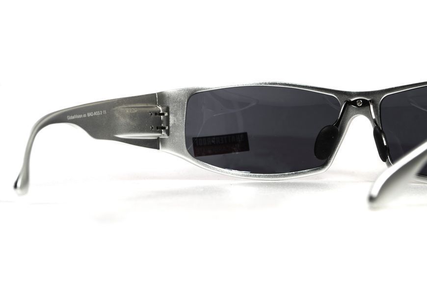 Очки защитные открытые Global Vision Bad-Ass-2 Silver (gray), серые серебристой металлической оправе 1БЕД2-СМ20 фото