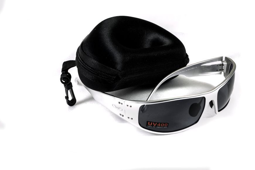 Очки защитные открытые Global Vision Bad-Ass-2 Silver (gray), серые серебристой металлической оправе 1БЕД2-СМ20 фото