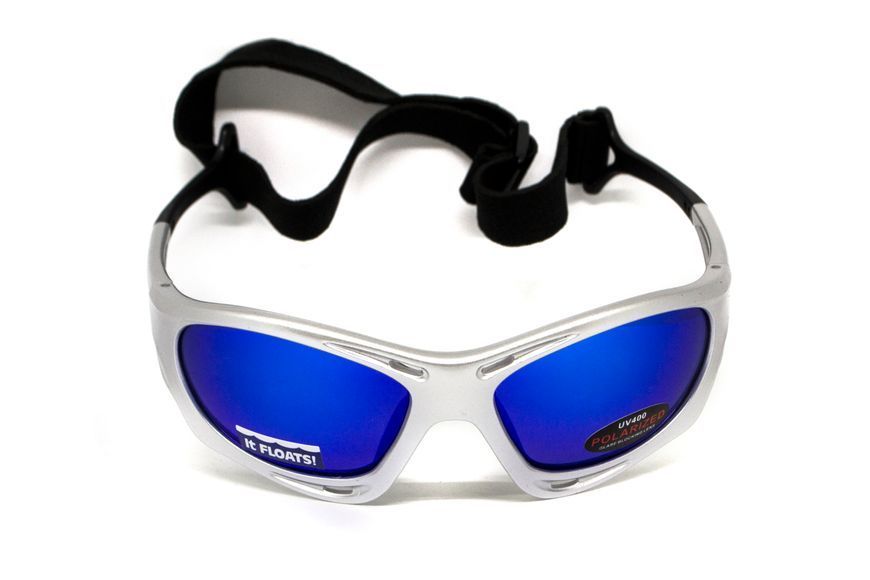 Окуляри поляризаційні BluWater Hydro Silver Polarized (G-Tech&trade; blue) Anti-Fog, дзеркальні сині в сріблястій оправі BW-HYDS-GTB12 фото
