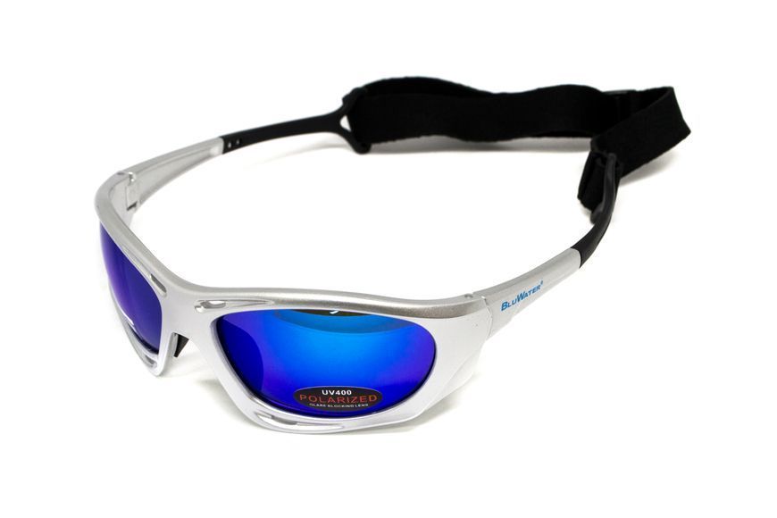 Окуляри поляризаційні BluWater Hydro Silver Polarized (G-Tech&trade; blue) Anti-Fog, дзеркальні сині в сріблястій оправі BW-HYDS-GTB12 фото