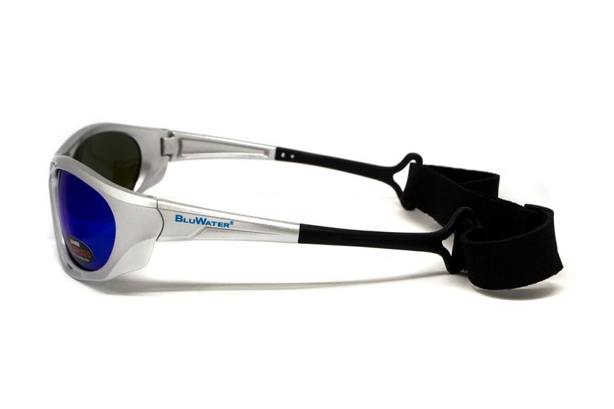 Окуляри поляризаційні BluWater Hydro Silver Polarized (G-Tech&trade; blue) Anti-Fog, дзеркальні сині в сріблястій оправі BW-HYDS-GTB12 фото