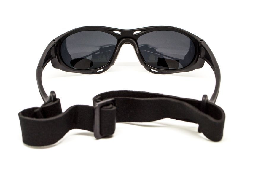 Окуляри поляризаційні BluWater Hydro Polarized (dark gray) Anti-Fog, чорні лінзи в чорній оправі BW-HYD-SD12 фото