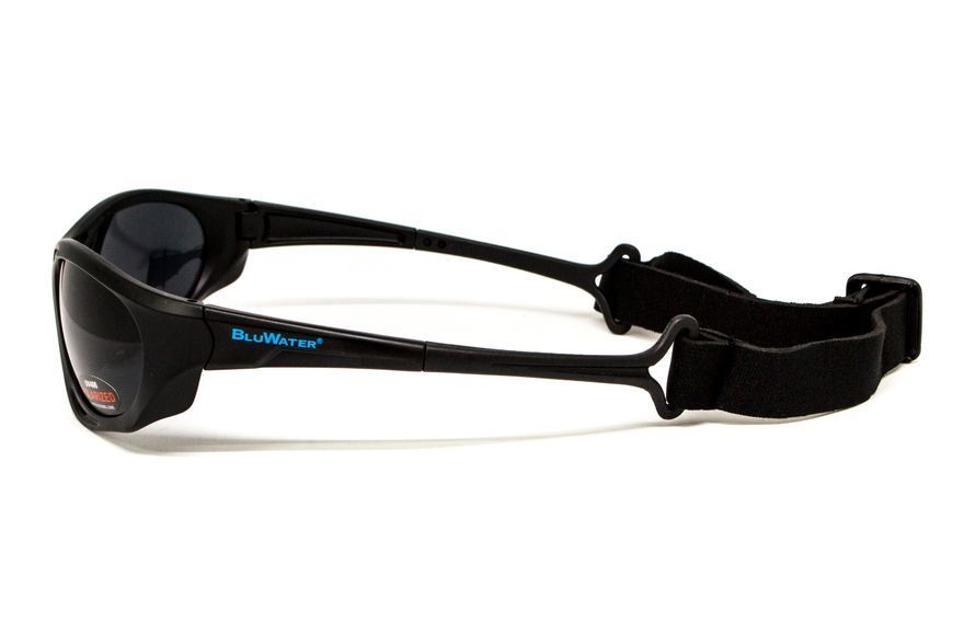 Окуляри поляризаційні BluWater Hydro Polarized (dark gray) Anti-Fog, чорні лінзи в чорній оправі BW-HYD-SD12 фото
