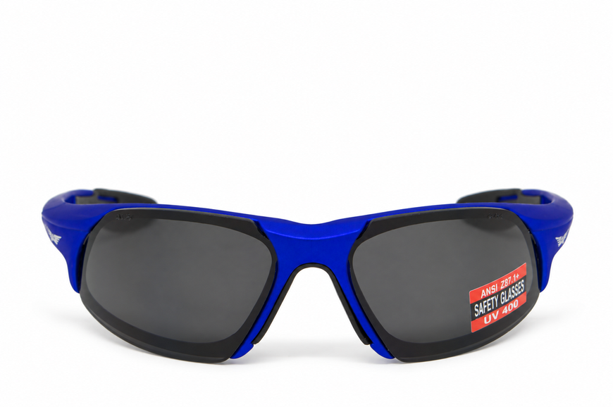 Окуляри захисні Global Vision Code-8 Metallic Blue (gray), сірі лінзи в оправі кольору синій металік GV-COD8BL-GR фото