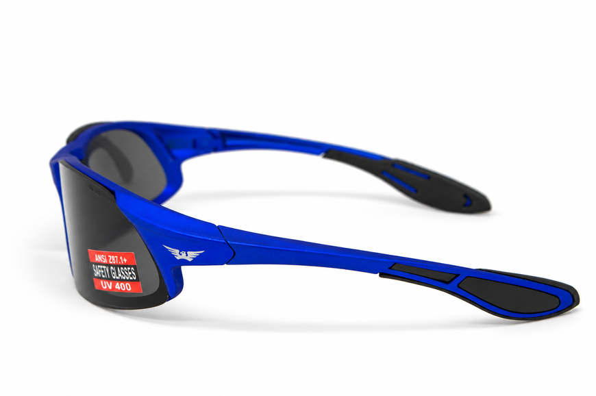 Окуляри захисні Global Vision Code-8 Metallic Blue (gray), сірі лінзи в оправі кольору синій металік GV-COD8BL-GR фото