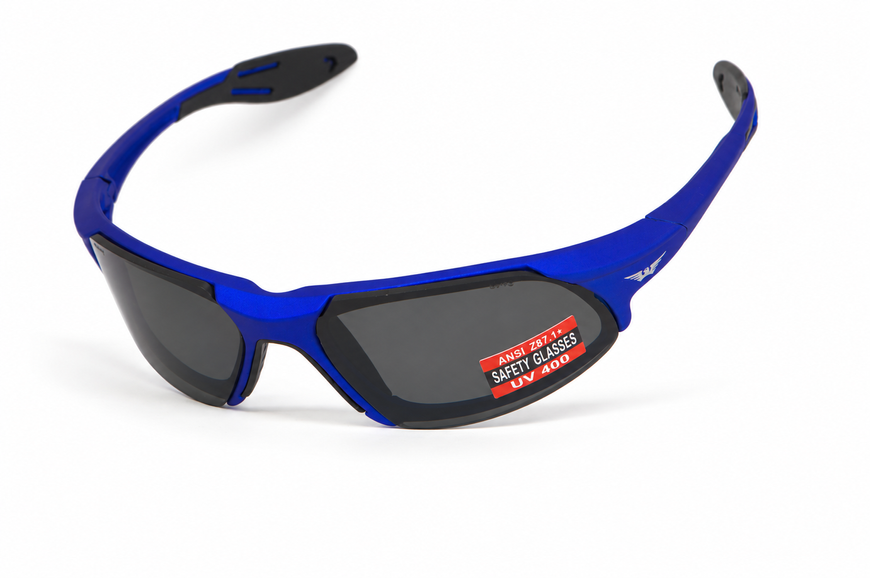 Окуляри захисні Global Vision Code-8 Metallic Blue (gray), сірі лінзи в оправі кольору синій металік GV-COD8BL-GR фото