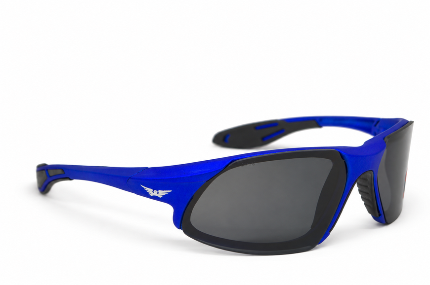 Окуляри захисні Global Vision Code-8 Metallic Blue (gray), сірі лінзи в оправі кольору синій металік GV-COD8BL-GR фото