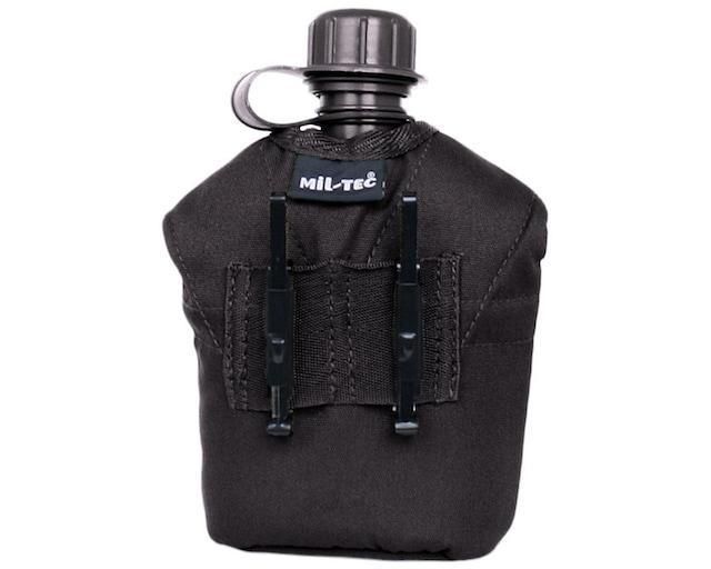 Фляга Mil-Tec US Plastic Canteen з чохлом та чашкою Black 0.9л 14506002 фото