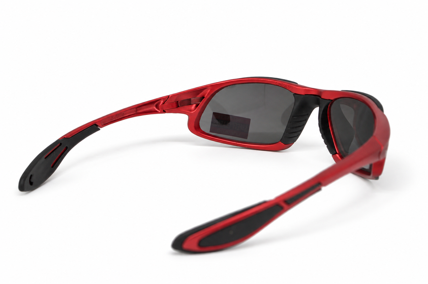 Окуляри захисні Global Vision Code-8 Metallic Red (gray), сірі лінзи в оправі кольору червоний металік GV-COD8RD-GR фото