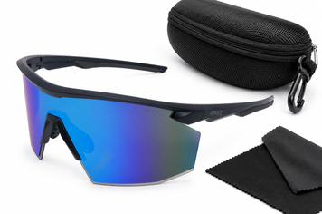 Окуляри поляризаційні (захисні) Pyramex PMXSPEC Polarized (blue mirror) SUPER Anti-Fog H2MAX, сині дзеркальні лінзи в чорно-синій оправі PM-SPEC-GTB12M фото